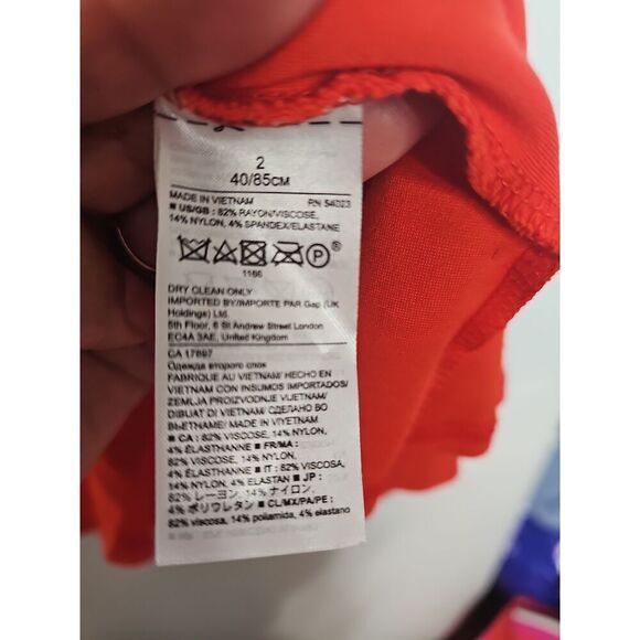 Banana Republic Womens Red Ponter Dress Size 2 Fit Flare - Picture 6 of 7